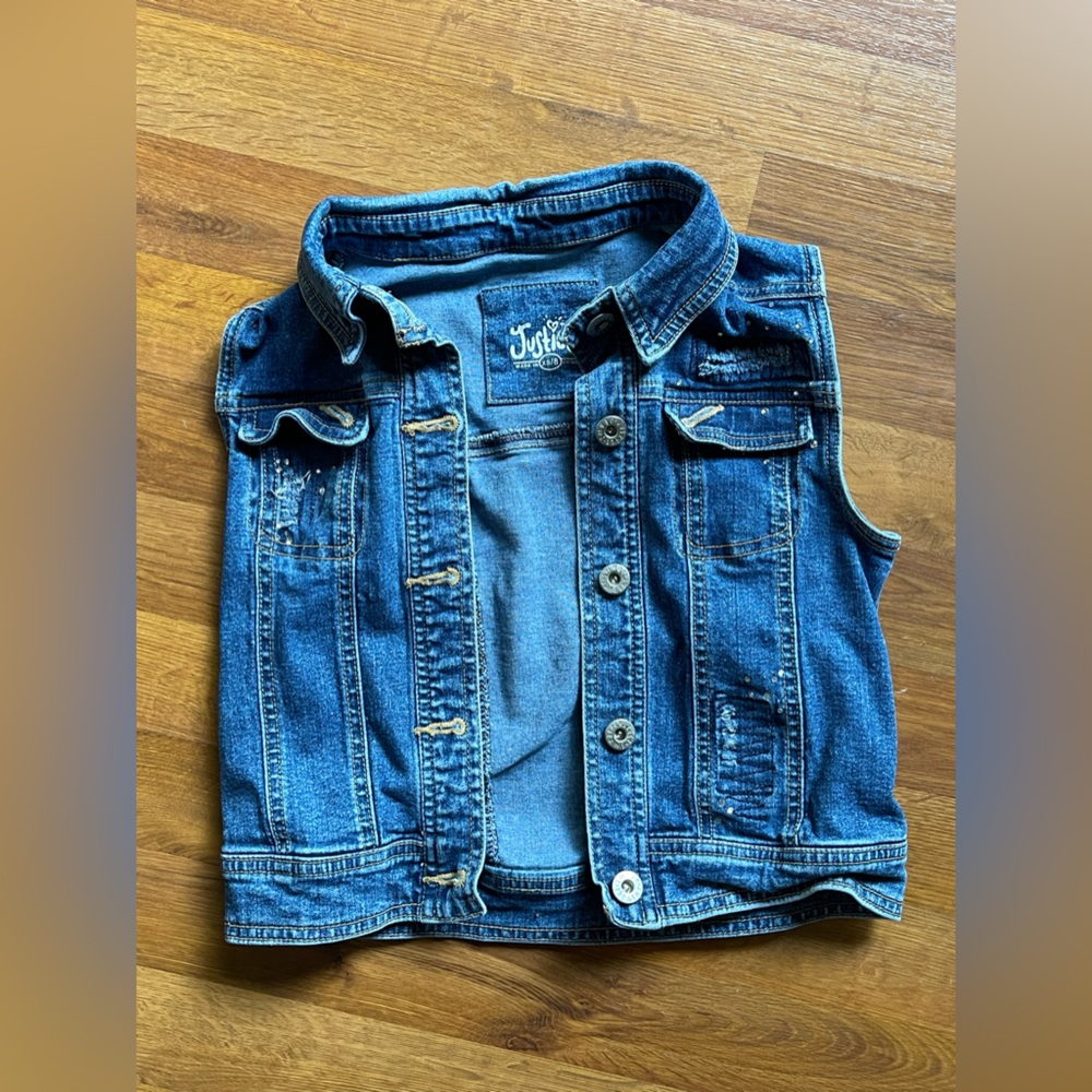 💙 JUSTICE 💙 EUC Little Girls Denim Vest